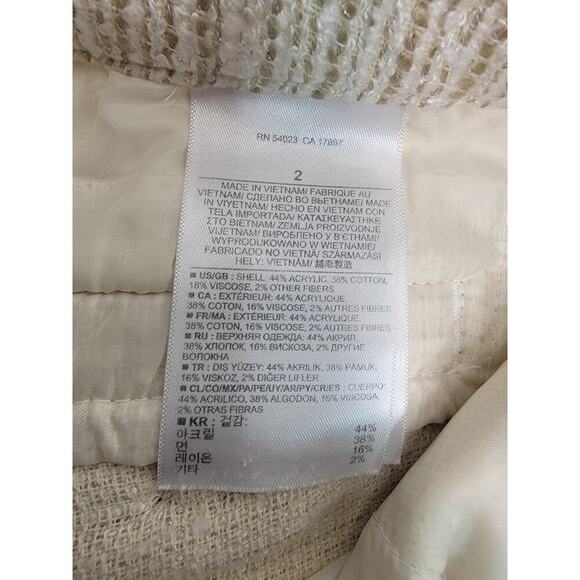 Banana Republic Tweed Micro Shorts Sz 2 Textured Pockets Cream Ecru Office Siren - Picture 5 of 9